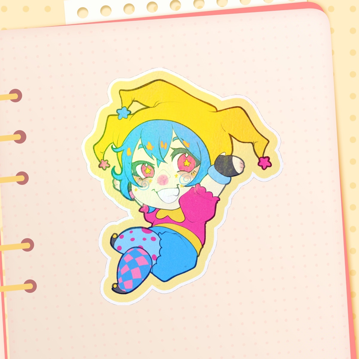 Pan Pride Clown Holowgraphic Sticker