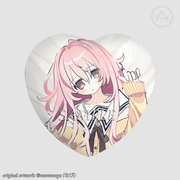 ♡ You and Me and Her: A Love Story  - Aoi Mukou - Heart Plush Badge - by: meowmegu ♡