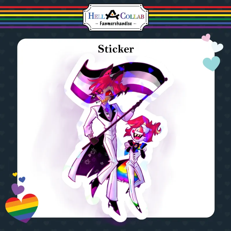 Alastor and Niffty Pride Sticker || Hell-a-Collab Pride Collection