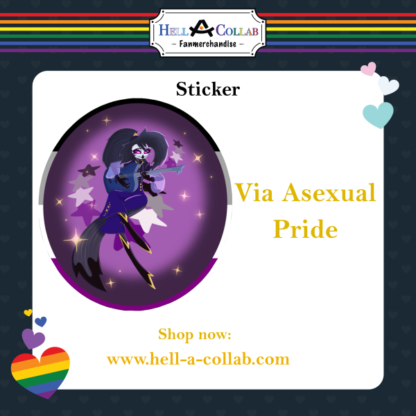 Via Asexual Pride sticker || Hell-a-Collab Pride Collection 