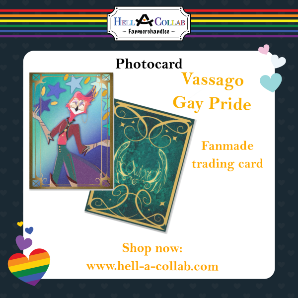 Vassago Gay Pride fanmade holo trading card|| Hell-a-Collab Pride Collection 