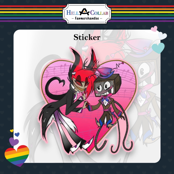 LostSignal RadioStatic Vox and Alastor Sticker Hell-a-Collab Pride Collection