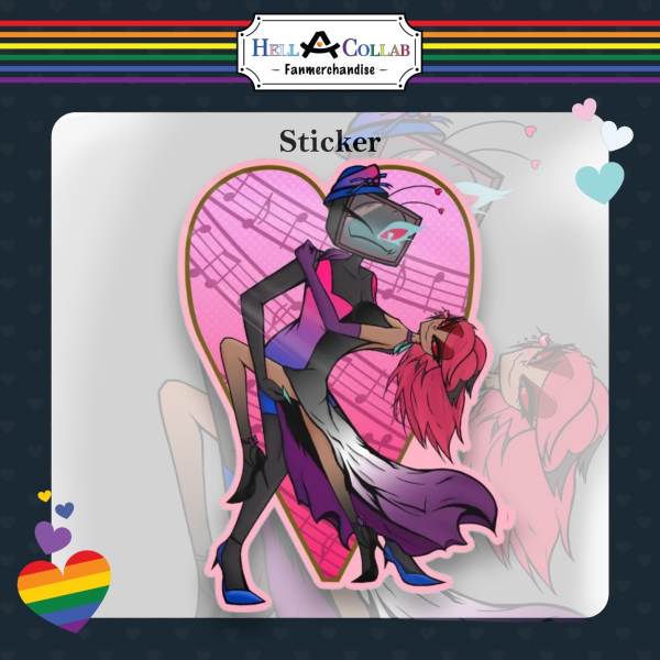Past RadioStatic Vox and Alastor Sticker Hell-a-Collab Pride Collection