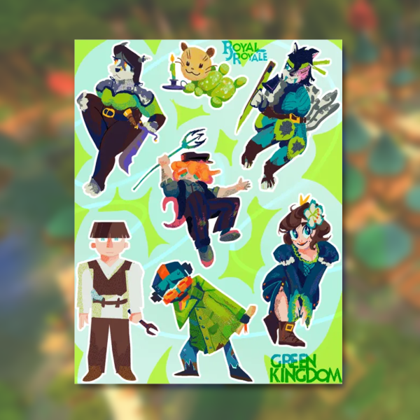 Green Kingdom Royal Royale Sticker Sheet