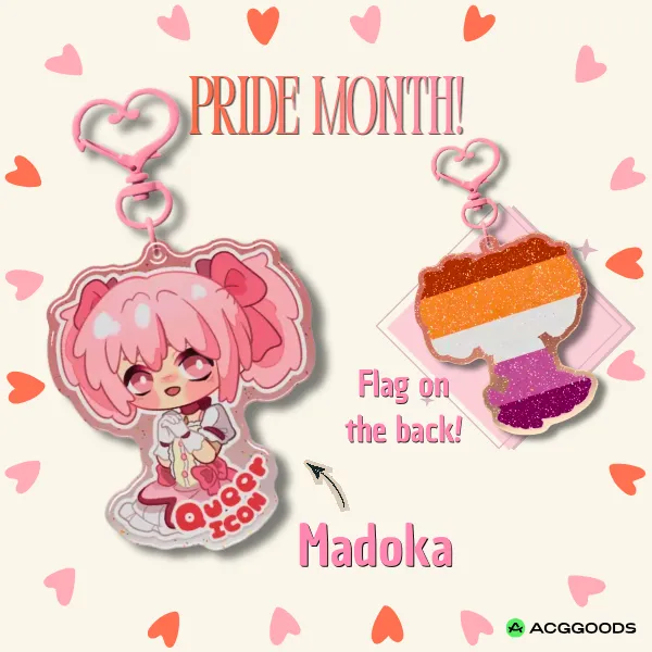 Madoka Kaname - [ Madoka Magica ] Epoxy Glitter Acrylic Keychain