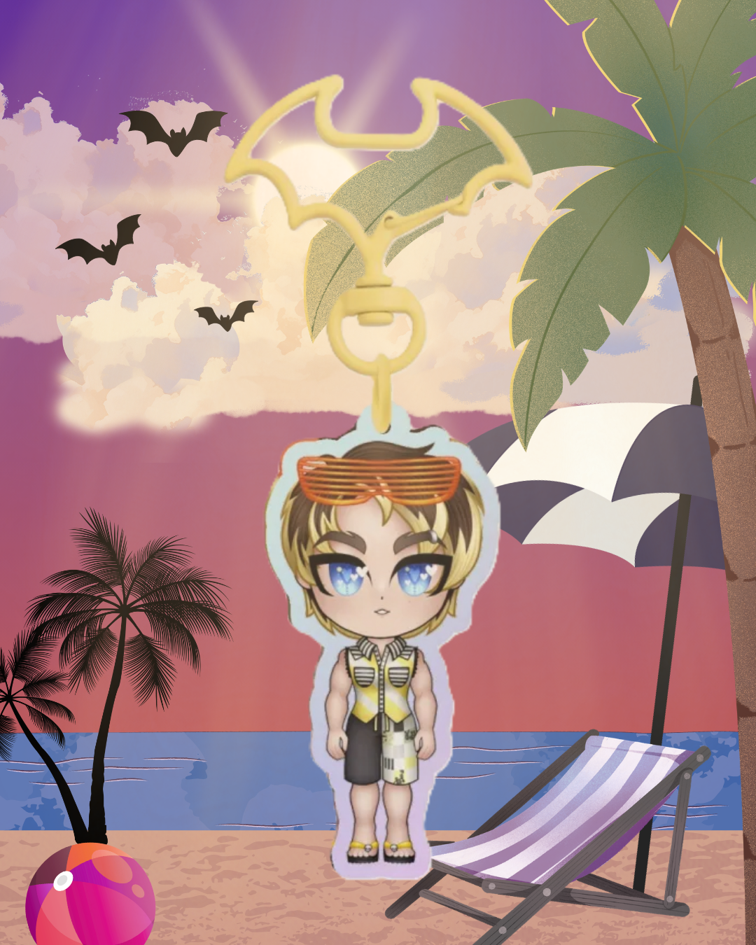 MH - Chibi Gloom Beach Jackson Jekyll (V1) Rainbow Keychain