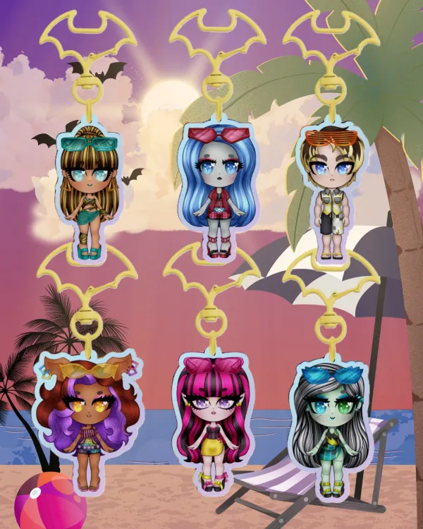 Complete Gloom Beach Keychain Set