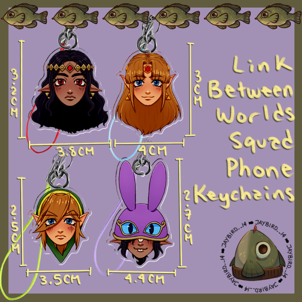 Link Between Worlds Squad Acrylic Phone Keychains