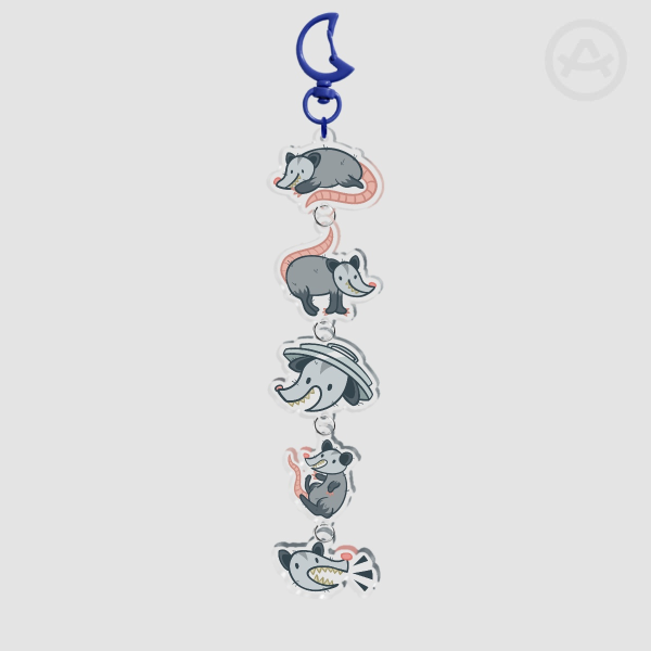 Opossum Chain Acrylic Charm Keychain