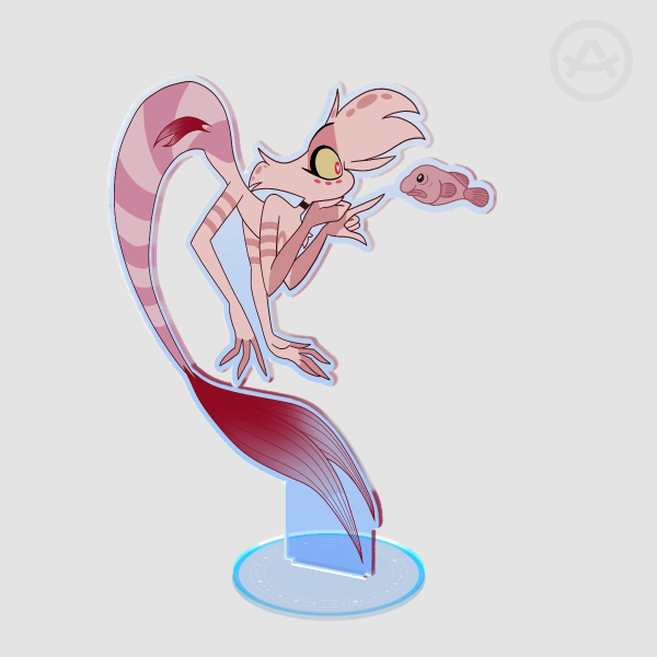 Mermaid Angel and the Blobfish - Colored Edge Acrylic Standees