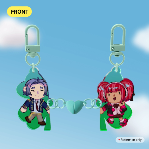 Clover and Snake Magnetic Connecting Keychain