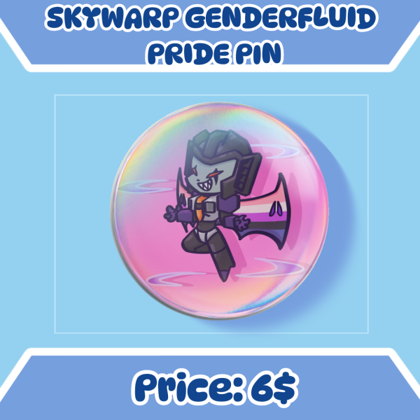 Skywarp Genderfluid Pride Pin