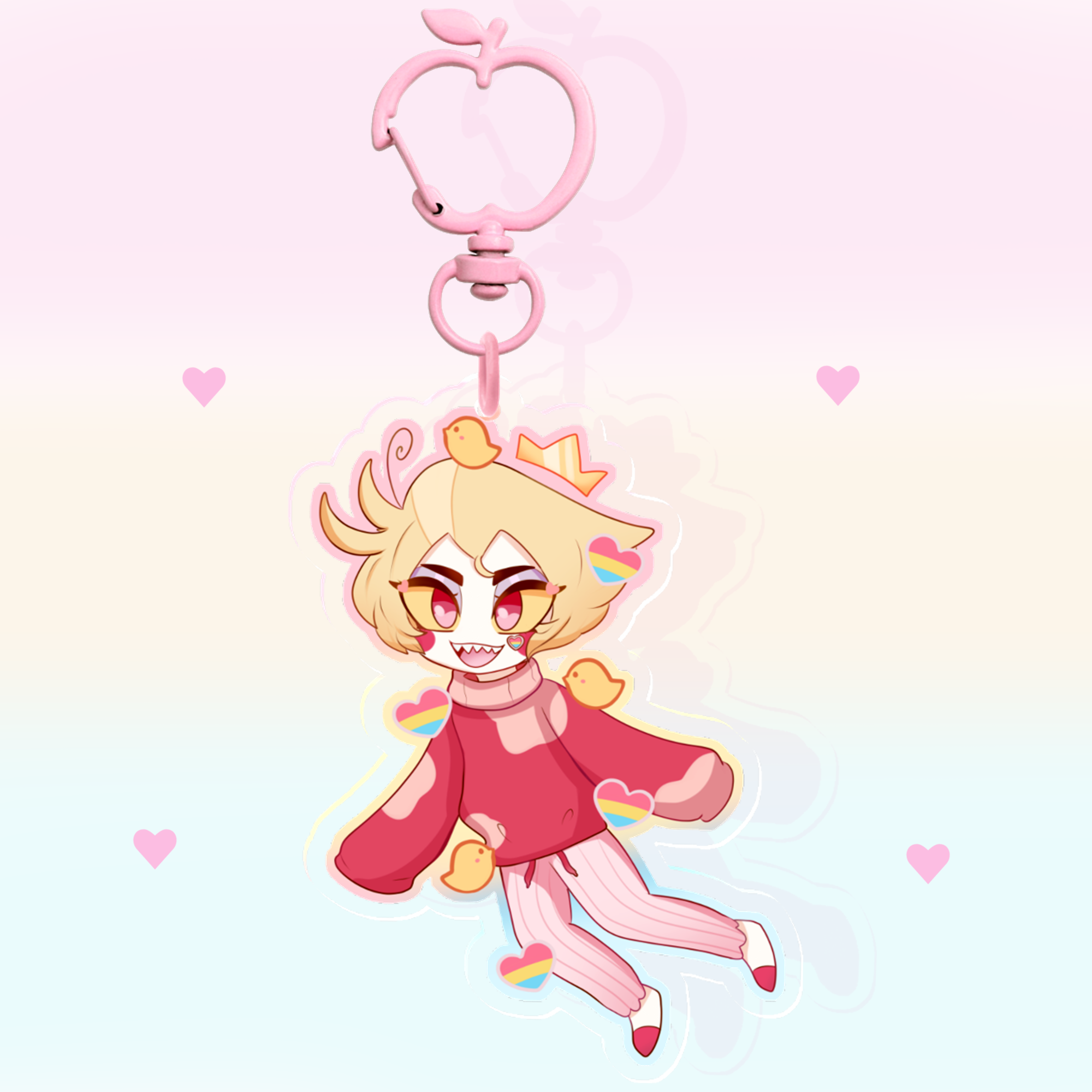 Lucifer Hazbin Hotel Pansexual pride 8cm keychain 