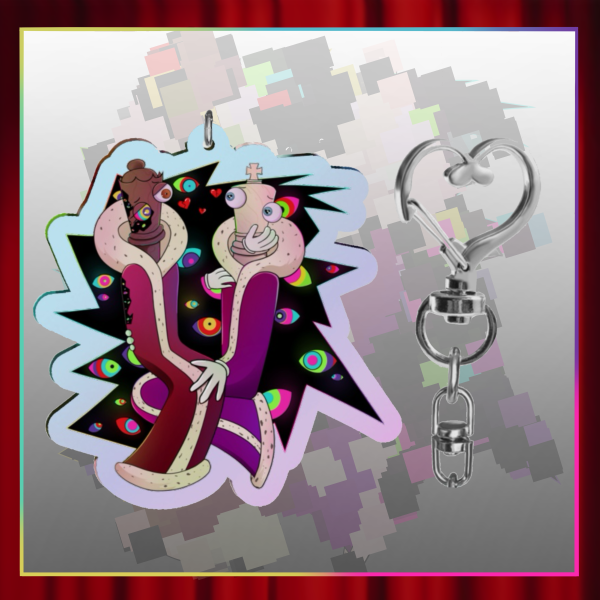 Kinger x Queenie abstraction acrylic keychain