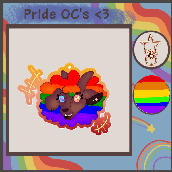 Raine RainbowColored Edge Acrylic Keychains