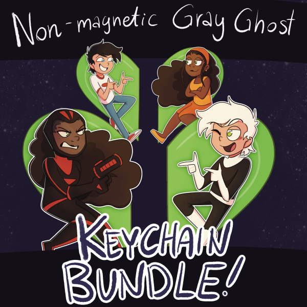 Gray Ghost double sided keychain set