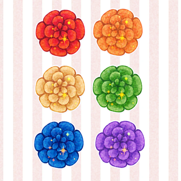 Rainbow Flowers Sticker Bundle