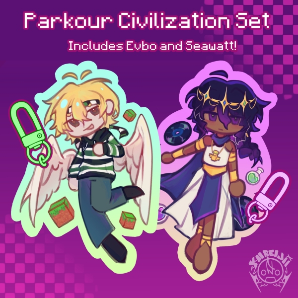 Parkour Civilization Keychain Set