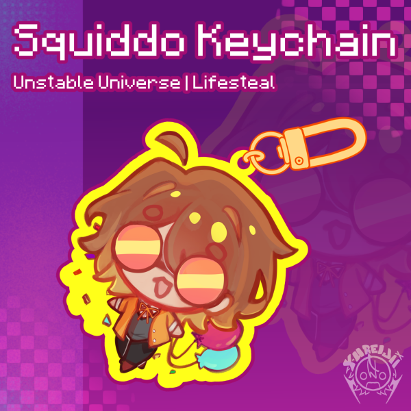 TherealSquiddo - Lifesteal SMP Unstable Universe UU - Colored Edge Acrylic Keychains