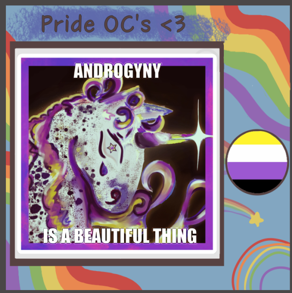 Wrayburn | Androgyny is a beautiful thing - Nonbinary Unicorn OC Die Cut Sticker