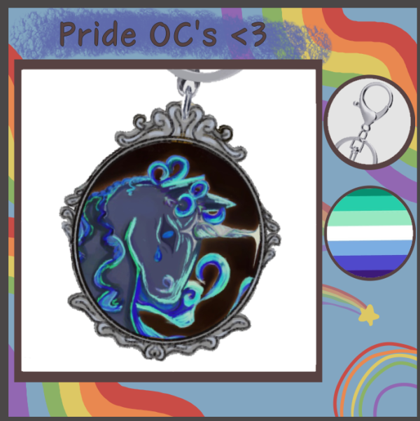 Moonshine | Gay Pride Unicorn Oc Wood Keychain