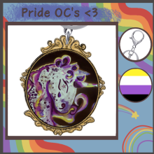Wrayburn | Non Binary Unicorn OC Wood Keychain