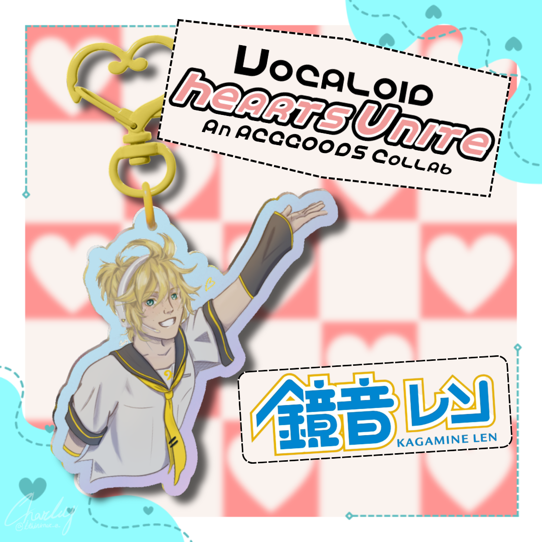 Kagamine Len Heart Rainbow Acrylic Keychain