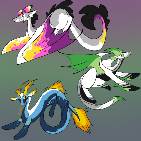 Aro Ace Dragon Sticker + Keychain set