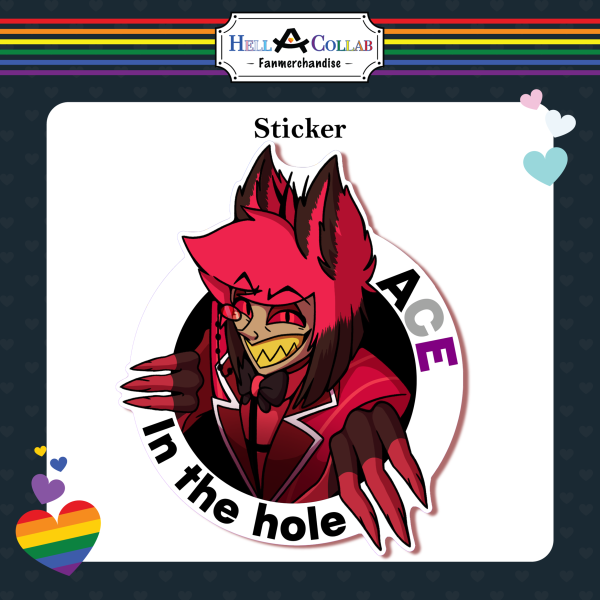 Alastor Asexual Pride Sticker || Hell-a-collab Pride Collection