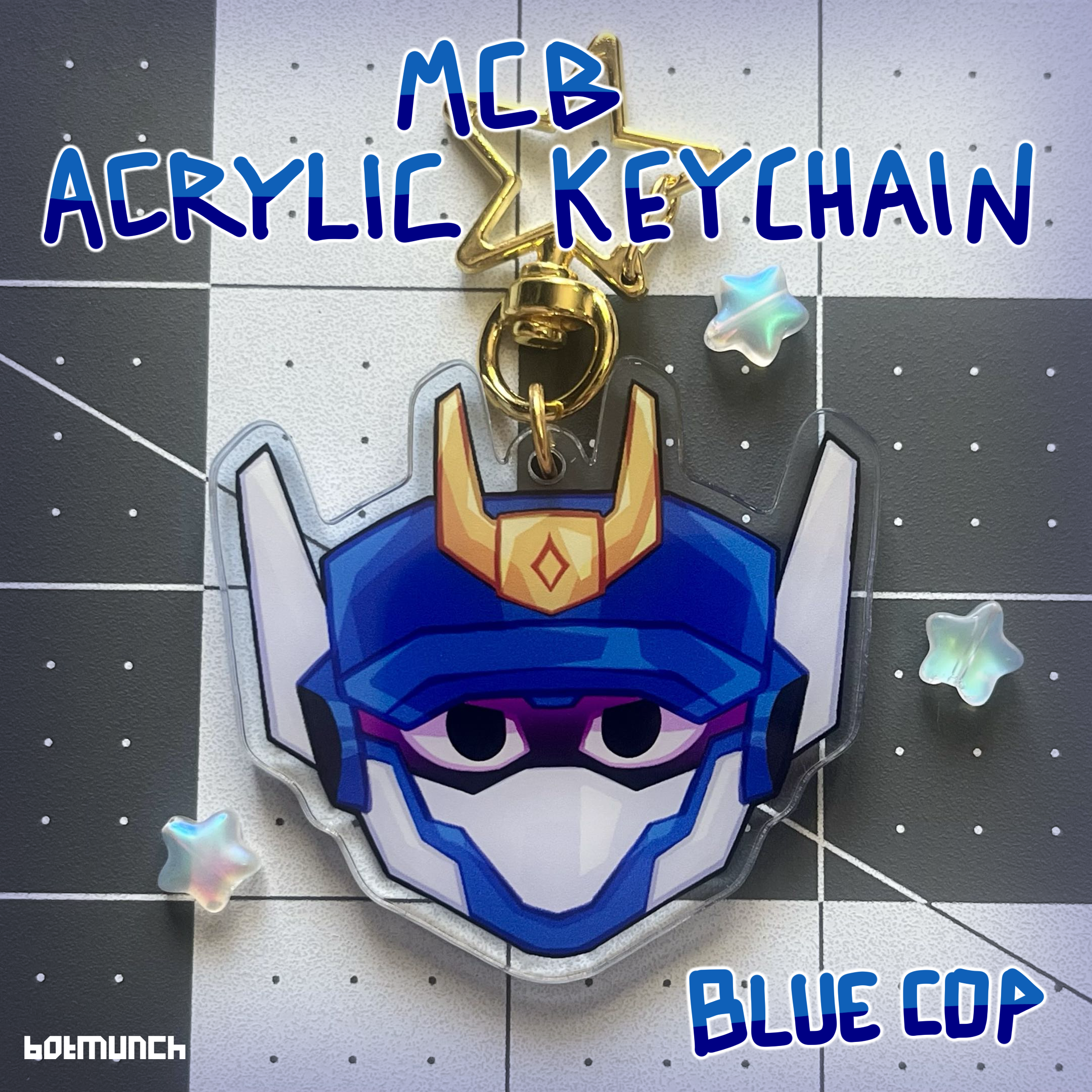 [MCB] Blue Cop - Colored Acrylic Keychain