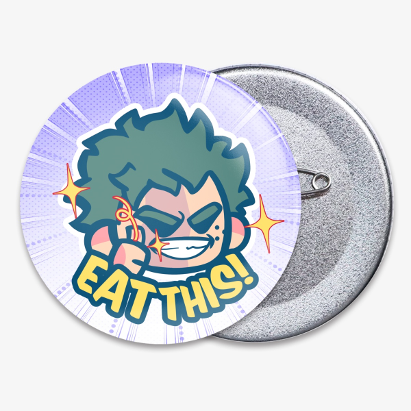 Glossy Badge Button Pin - Funny Izuku Midoriya Deku - My Hero Academia Anime BNHA MHA Boku No Hero Academia