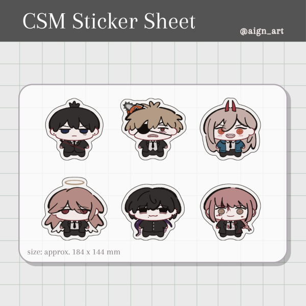 [Chainsaw Man] Aki, Angel Devil, Denji, Makima, Power, Yoshida: Holo Sticker Sheet