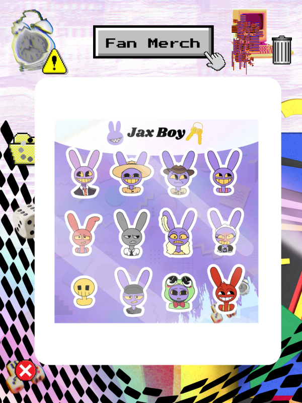 Jax - The Amazing digital circus - TADC - Coated Paper Stickers Sheet