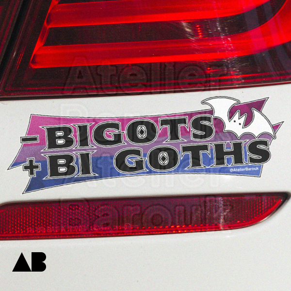 "Less Bigots, More Bi Goths" Vinyl Sticker