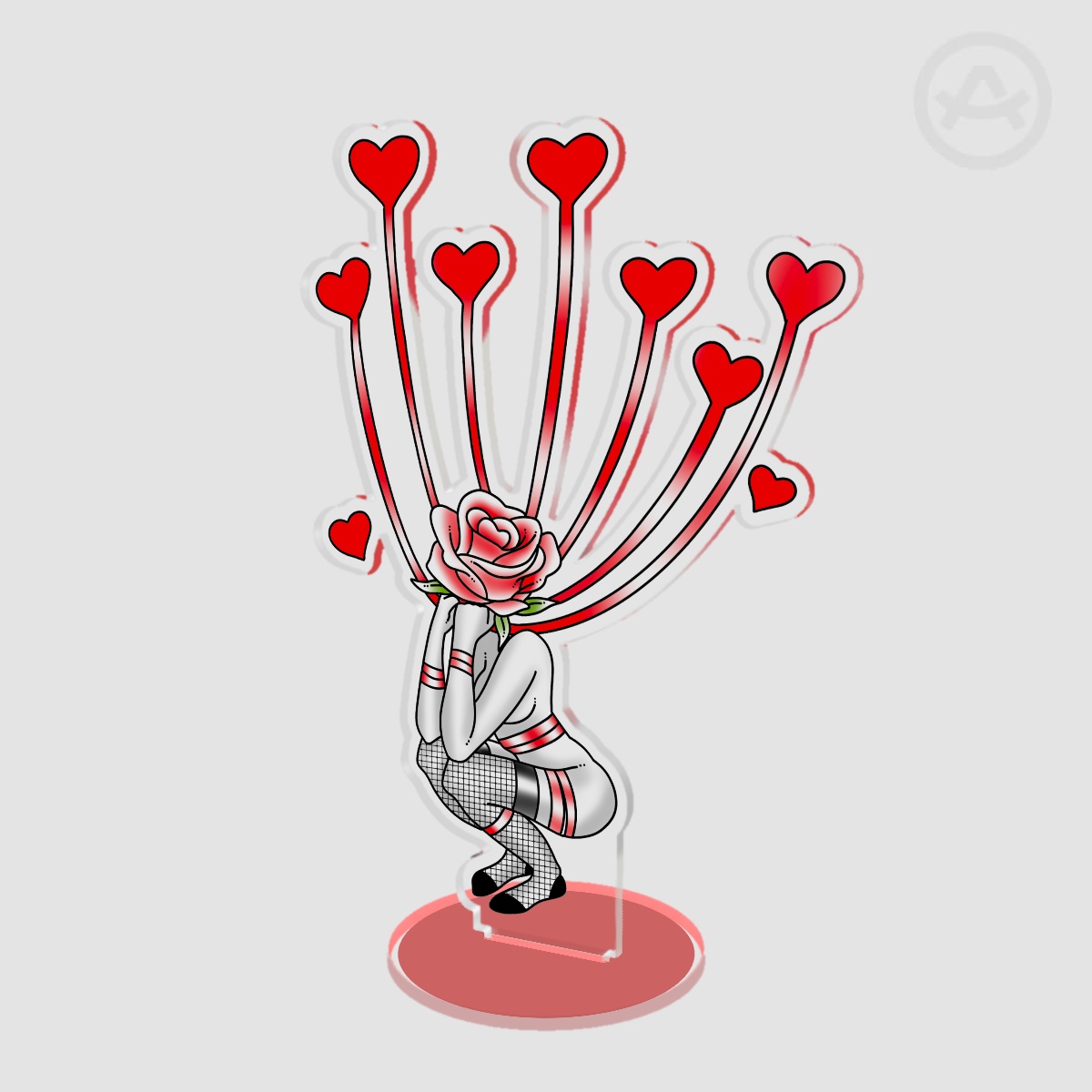 Rose Heart Squat Standee