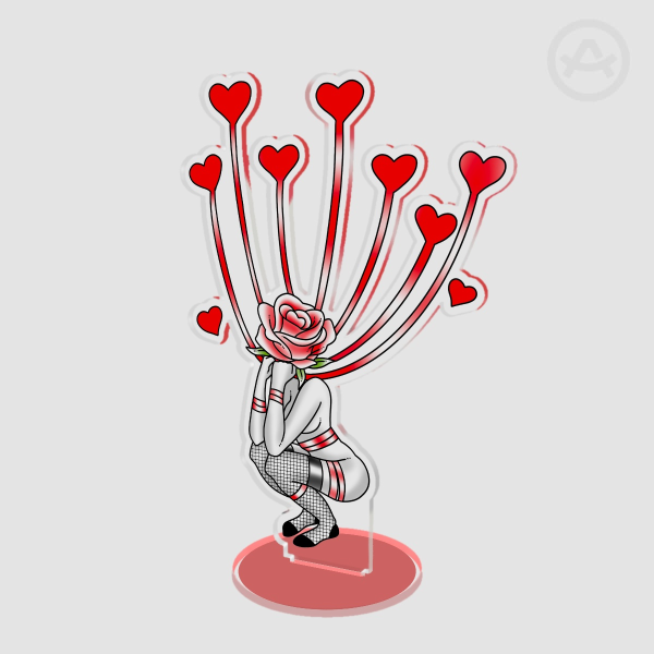 Rose Heart Squat Standee
