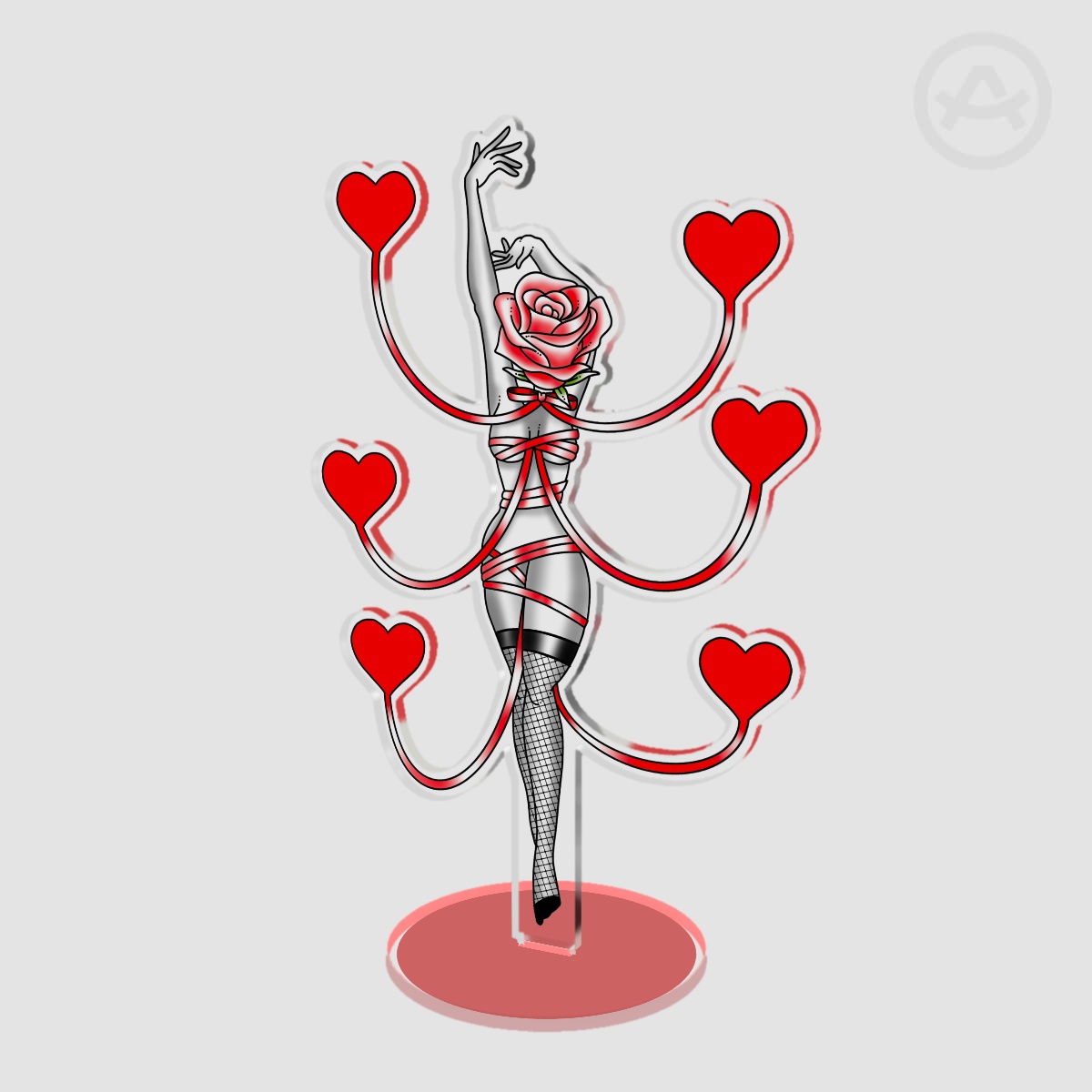 Rose Heart Pinup Standee