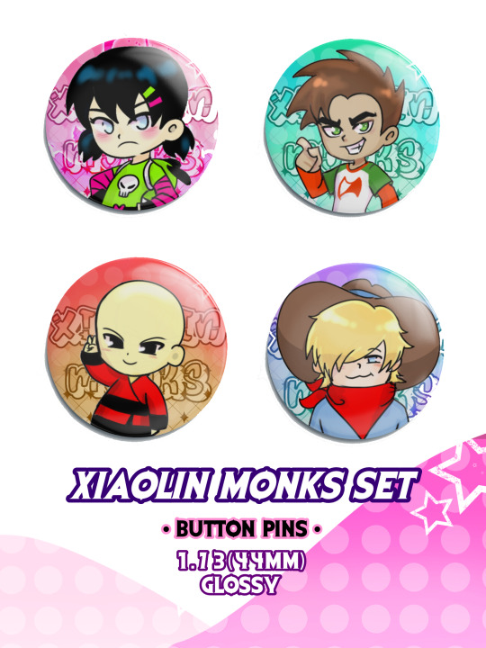 Xiaolin Monks buttons set 