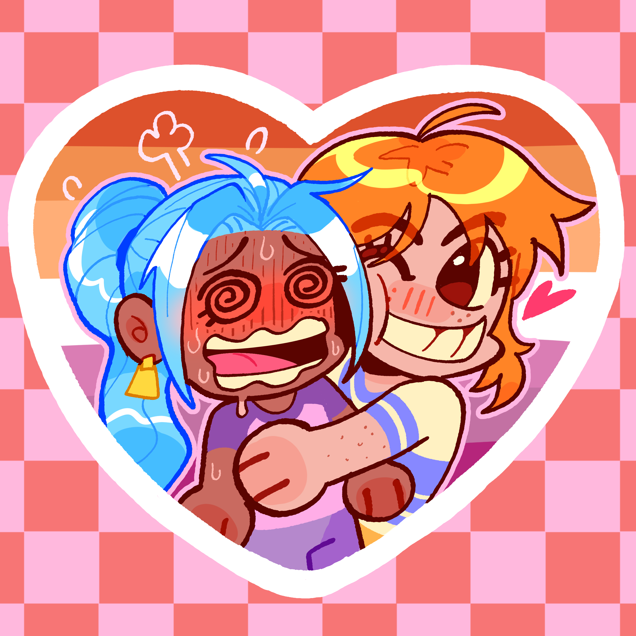 わくひめページです୨୧*॰ॱ Nami & Vivi - Hug - One Piece Sticker by heneryque - ACGGOODS