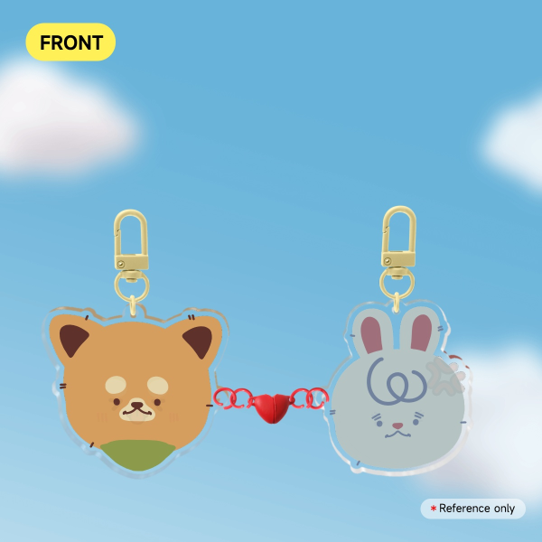 Shiba Inu Dogge & Bunny Rabbit Acrylic Magnet Keychains