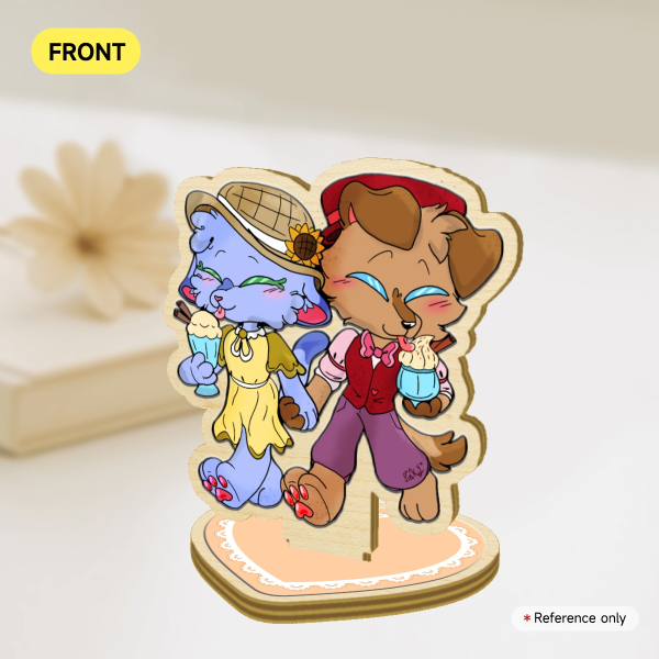 An Icecream Date Mini Wood Standee