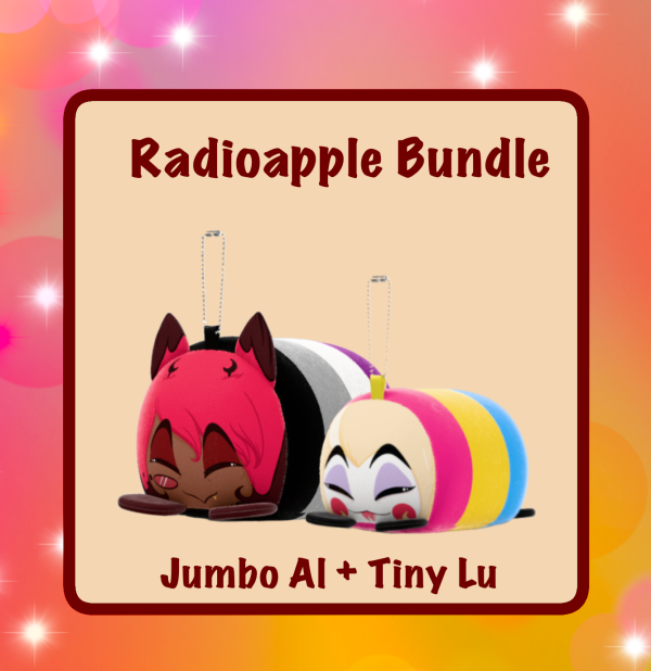Radioapple Bundle – 2 Squeaky Pride Burritos – Plush Keychains