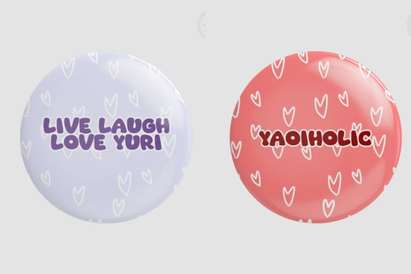 Yuri and yaoi pin badge