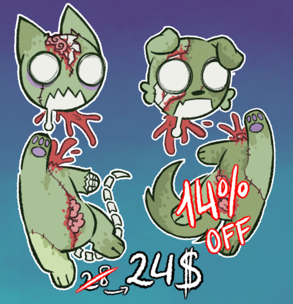 Zombie cat and dog boundle!