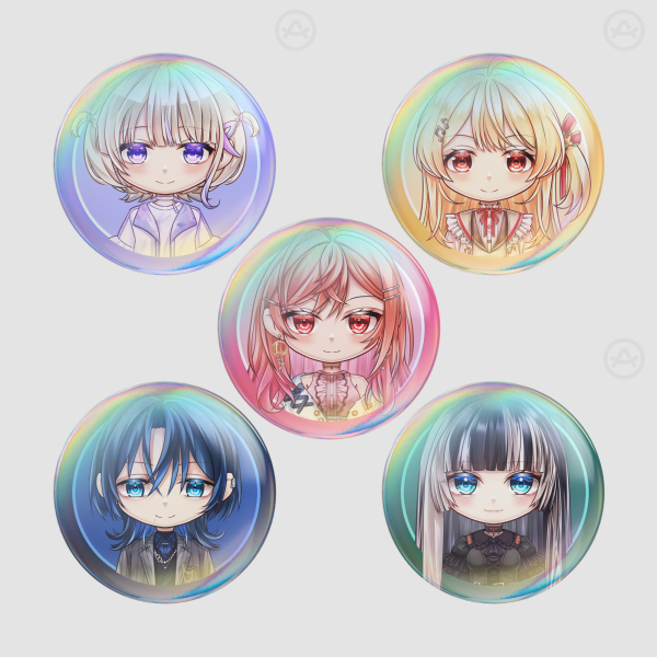 HOLOLIVE JP DEV_IS - ReGLOSS | 58mm Round Badge Button Pin SET