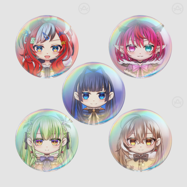 HOLOLIVE EN - Promise Cape ver. | 58mm Round Badge Button Pin SET