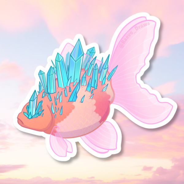 Pastel Crystal Goldfish Holo Sticker