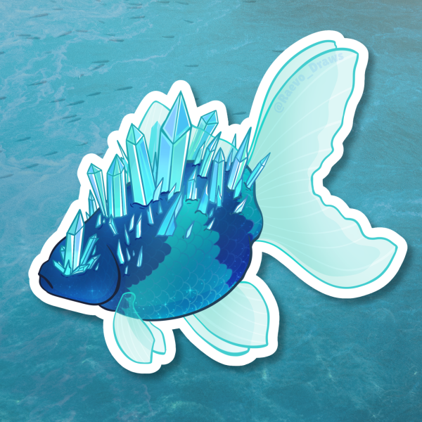 Night Sky Crystal Goldfish Sticker