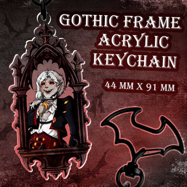 Gothic Frame Acrylic Keychain - Pyro