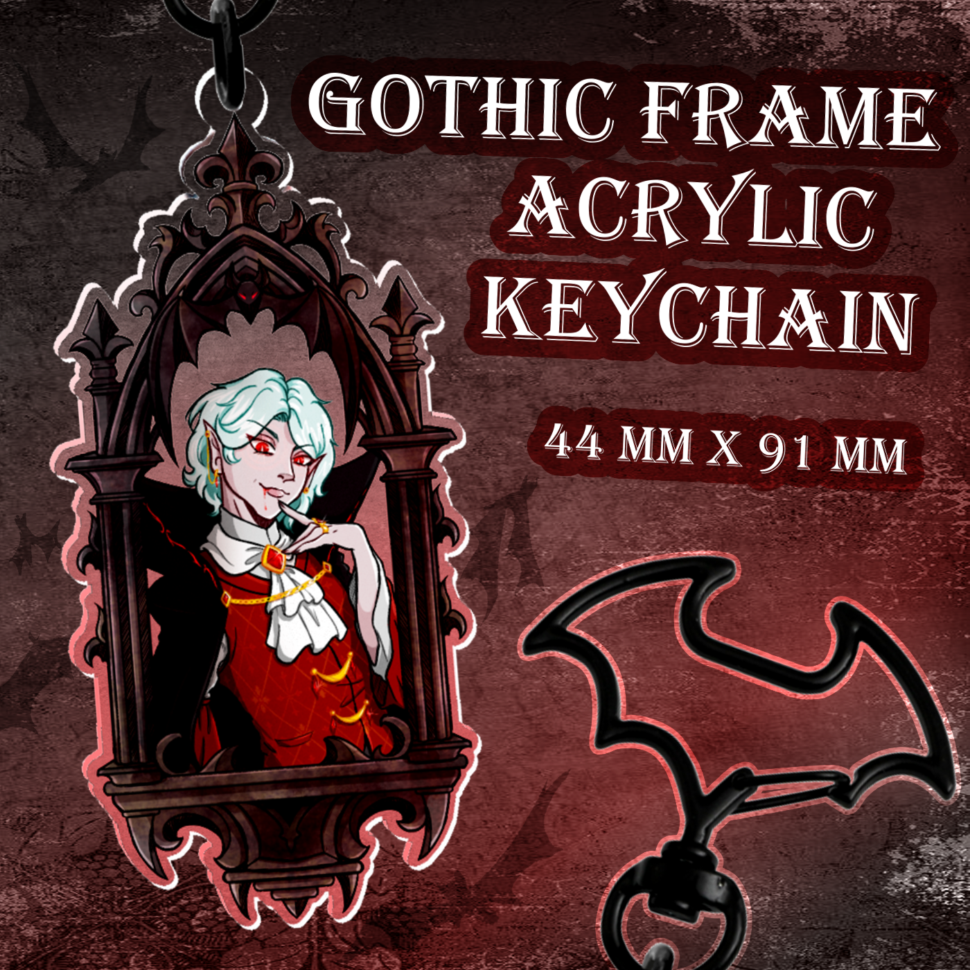 Gothic Frame Acrylic Keychain - Scott
